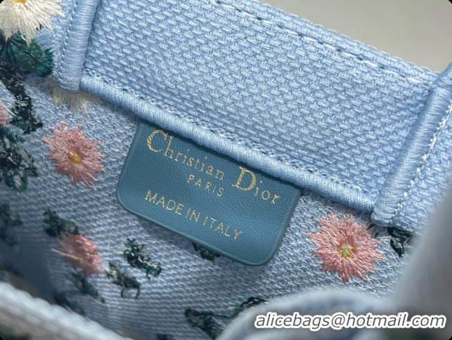Low Price Dior Small Book Tote Bag with Strap in Multicolor Dior Water Lily Embroidery and Dior Médaillon D100721 Blue 2