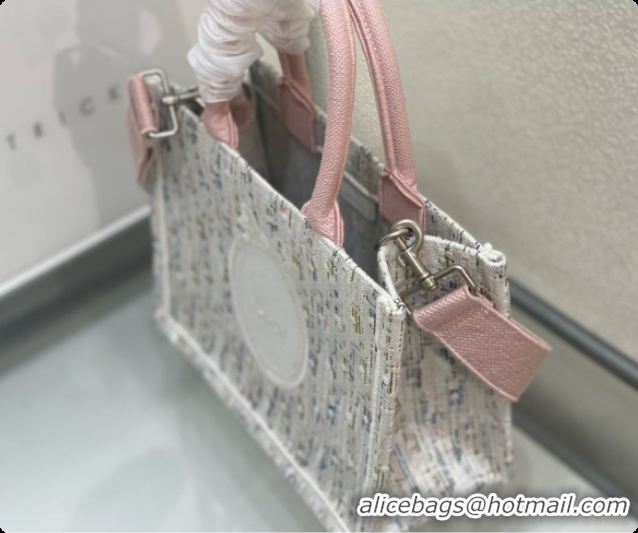 Classic Dior Small Book Tote with Strap in Multicolor Dior Oblique Pastel Embroidery and White Dior Médaillon D100725 20