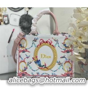 Best Product Dior Qixi Medium Dior Book Tote with Strap in Multicolor Dior Colibri Embroidery and Dior Médaillon D100727