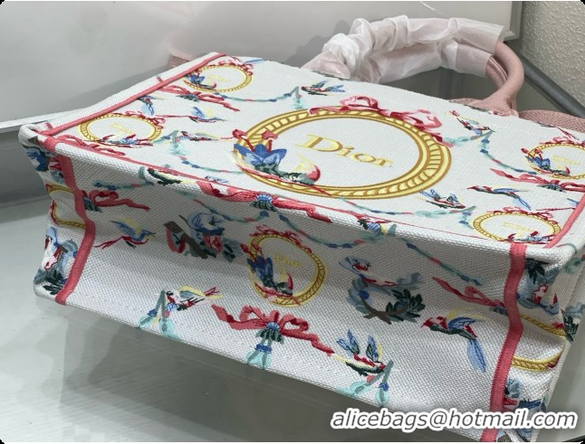 Best Product Dior Qixi Medium Dior Book Tote with Strap in Multicolor Dior Colibri Embroidery and Dior Médaillon D100727