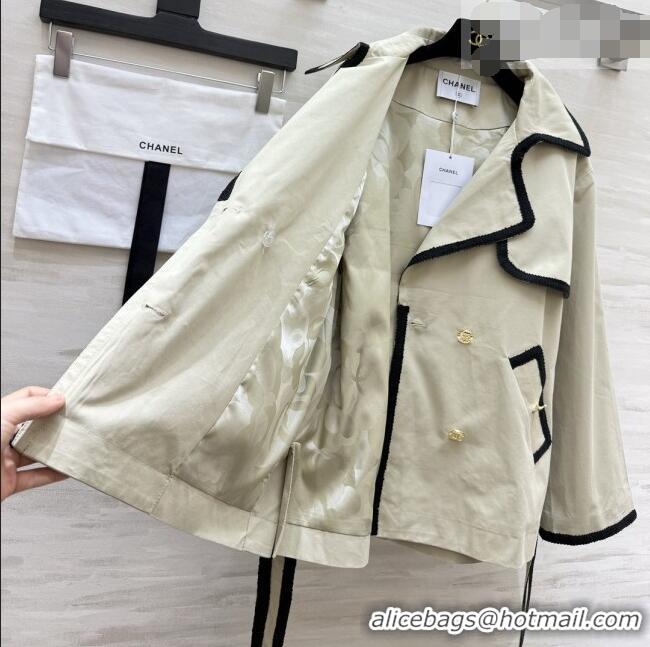New Release Creation Chanel Trench Coat CH093008 Khaki 2026