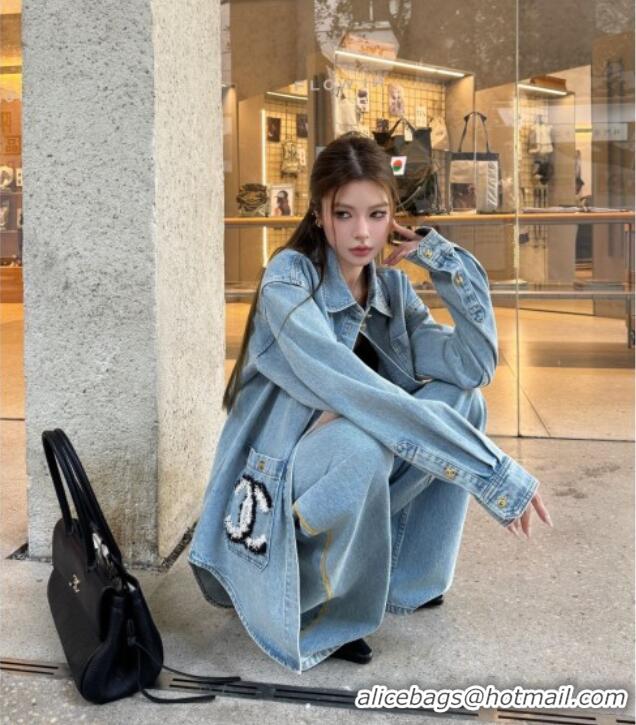 New Cheap Chanel Denim Shirt CH093015 Blue 2026
