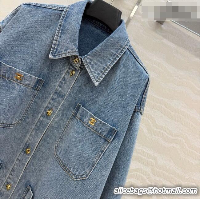 New Cheap Chanel Denim Shirt CH093015 Blue 2026
