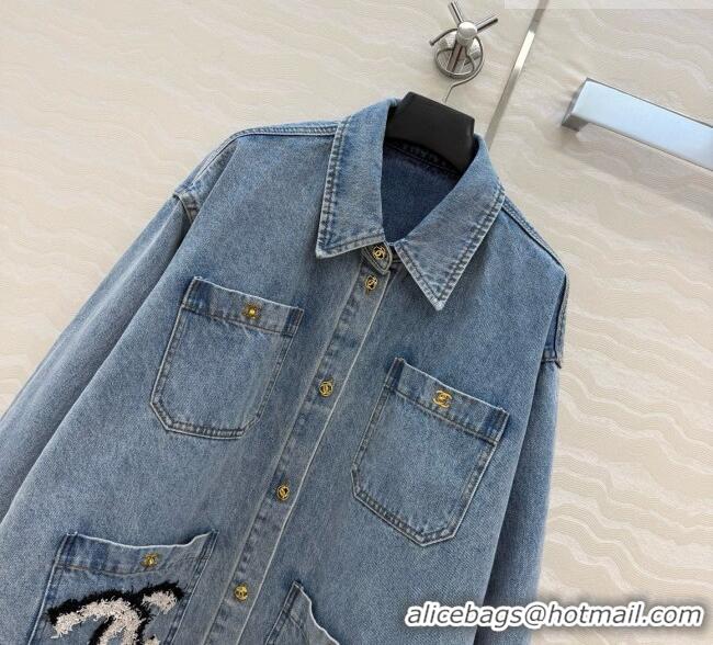 New Cheap Chanel Denim Shirt CH093015 Blue 2026