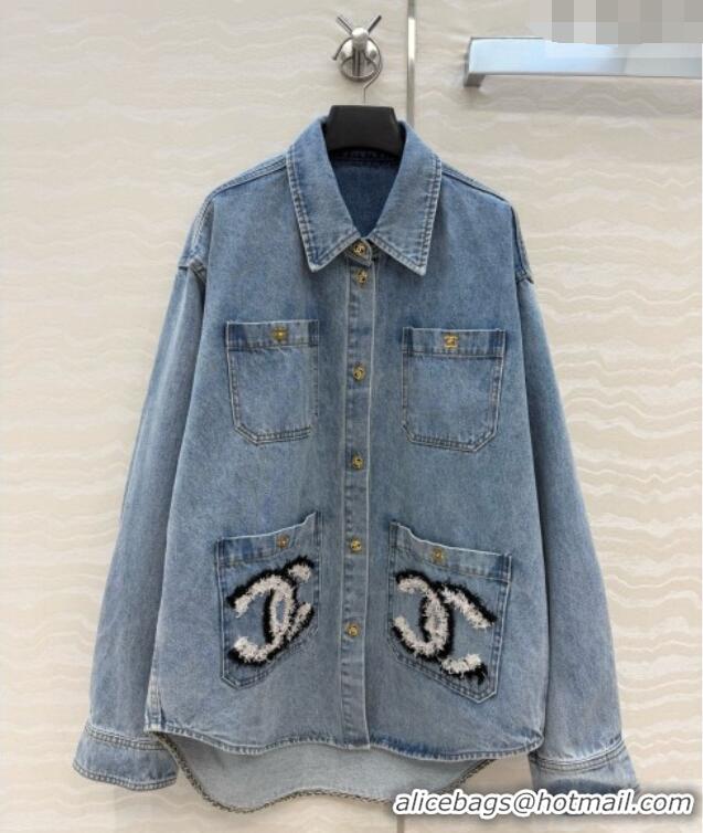 New Cheap Chanel Denim Shirt CH093015 Blue 2026