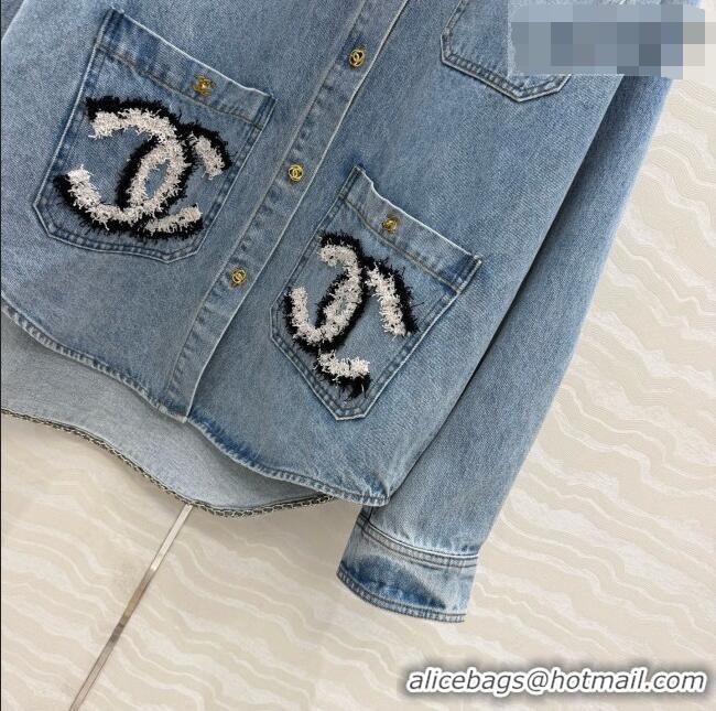 New Cheap Chanel Denim Shirt CH093015 Blue 2026