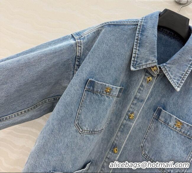 New Cheap Chanel Denim Shirt CH093015 Blue 2026
