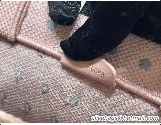 Popular Style Dior Medium Dior Book Tote with Strap in Soupir Pink and Trianon Gray PolkaDior Embroidery D100730 2026