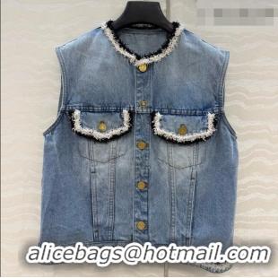 Classic Cheap Chanel Denim Vest CH093017 Blue 2026