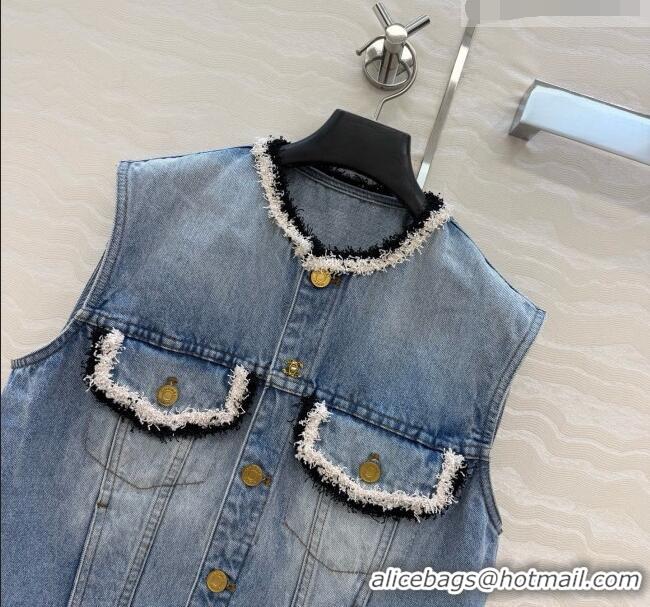 Classic Cheap Chanel Denim Vest CH093017 Blue 2026
