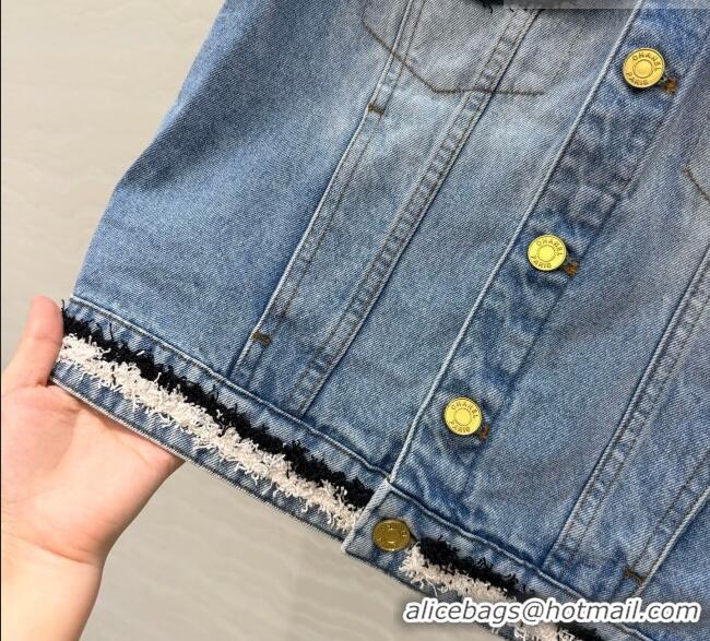 Classic Cheap Chanel Denim Vest CH093017 Blue 2026
