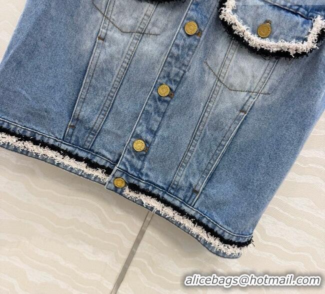 Classic Cheap Chanel Denim Vest CH093017 Blue 2026