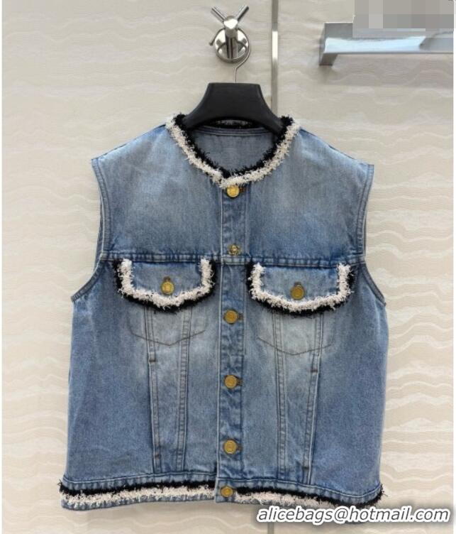 Classic Cheap Chanel Denim Vest CH093017 Blue 2026