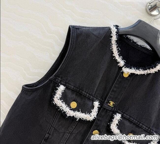 Sophisticated Discount Chanel Denim Vest CH093018 Black 2026
