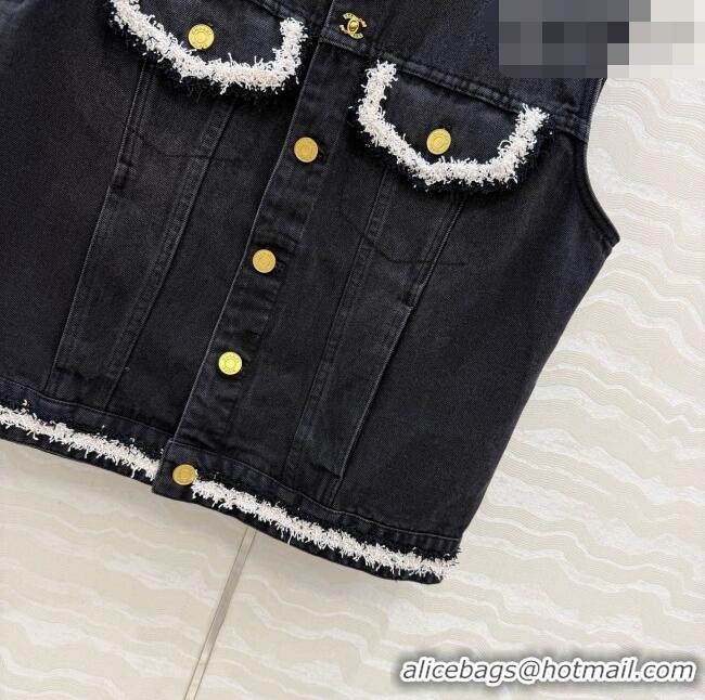 Sophisticated Discount Chanel Denim Vest CH093018 Black 2026