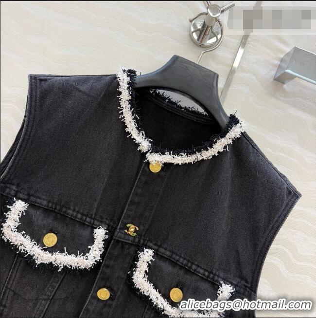 Sophisticated Discount Chanel Denim Vest CH093018 Black 2026