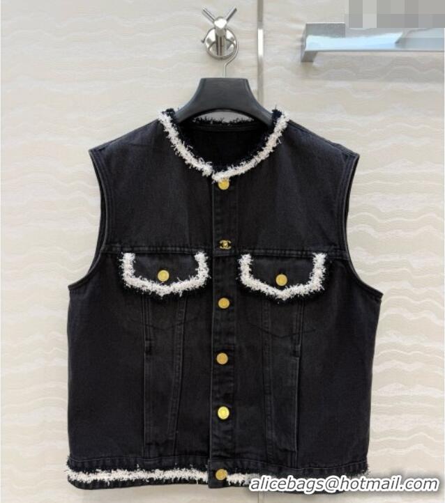 Sophisticated Discount Chanel Denim Vest CH093018 Black 2026