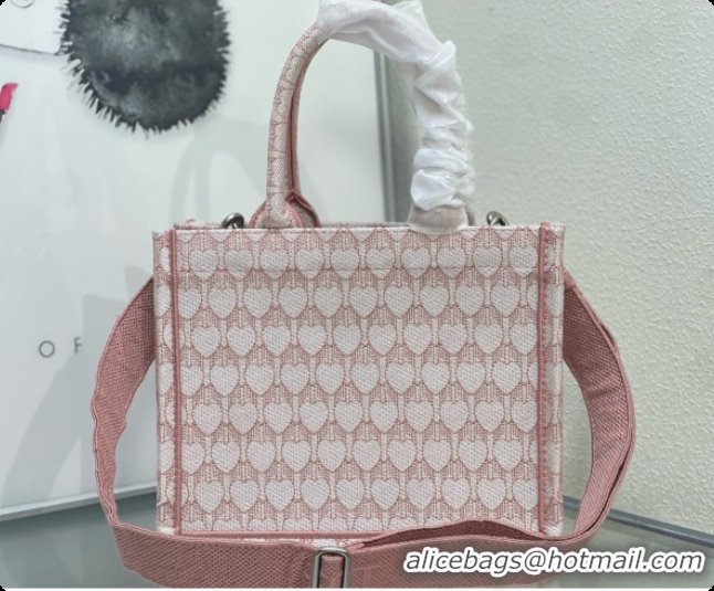 Comfortable Dior Qixi Small Dior Book Tote with Strap in Pink Dior Colibri Embroidery and Dior Médaillon D100731 2026
