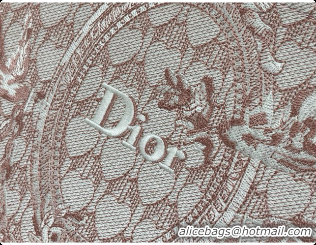 Comfortable Dior Qixi Small Dior Book Tote with Strap in Pink Dior Colibri Embroidery and Dior Médaillon D100731 2026