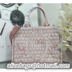 Luxurious Dior Qixi Medium Dior Book Tote with Strap in Pink Dior Colibri Embroidery and Dior Médaillon D100732 2026