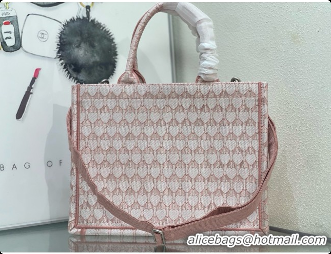 Luxurious Dior Qixi Medium Dior Book Tote with Strap in Pink Dior Colibri Embroidery and Dior Médaillon D100732 2026