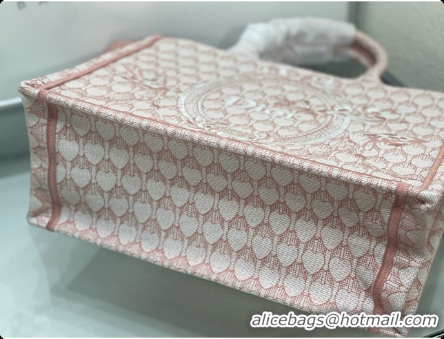 Luxurious Dior Qixi Medium Dior Book Tote with Strap in Pink Dior Colibri Embroidery and Dior Médaillon D100732 2026