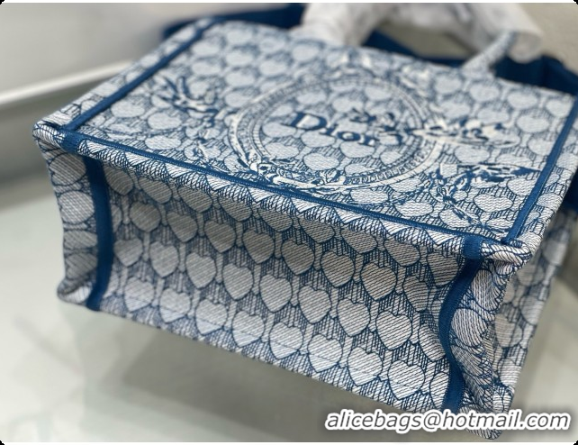 Purchase Dior Small Dior Book Tote with Strap in Blue Dior Colibri Embroidery and Dior Médaillon D100733 2026