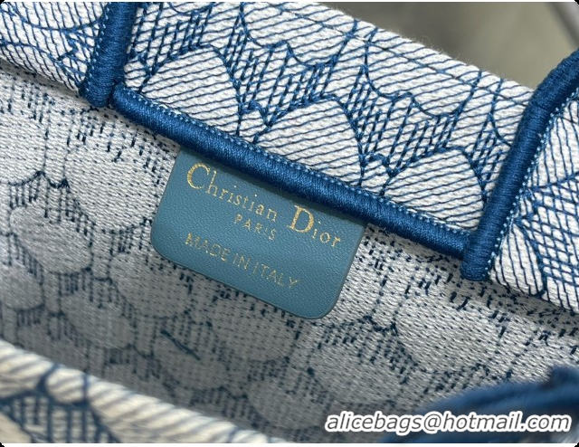 Purchase Dior Small Dior Book Tote with Strap in Blue Dior Colibri Embroidery and Dior Médaillon D100733 2026