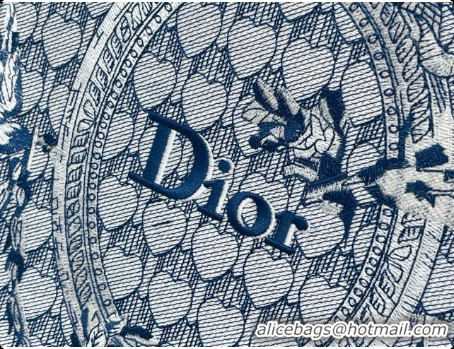 Low Price Dior Medium Dior Book Tote with Strap in Blue Dior Colibri Embroidery and Dior Médaillon D100734 2026