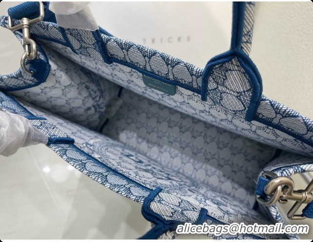Low Price Dior Medium Dior Book Tote with Strap in Blue Dior Colibri Embroidery and Dior Médaillon D100734 2026