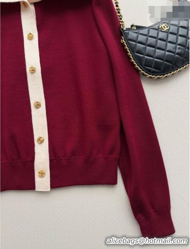 Buy Cheap Chanel Wool Cardigan CH093026 Burgundy 2026