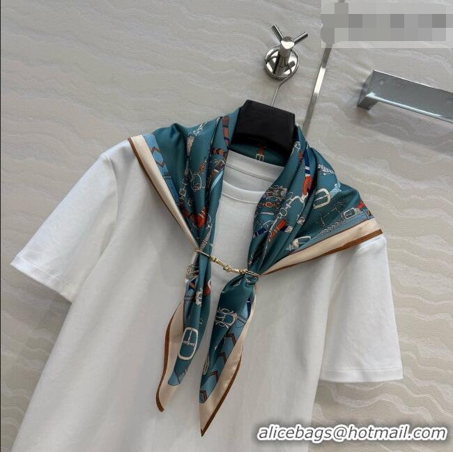 Spot Bulk Hermes Cotton T-shirt with Scarf CH093022 White 2026