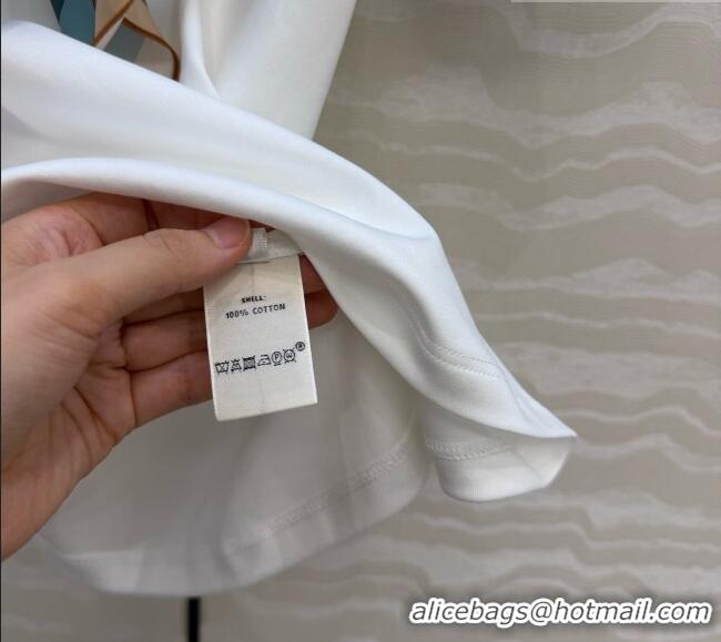 Spot Bulk Hermes Cotton T-shirt with Scarf CH093022 White 2026
