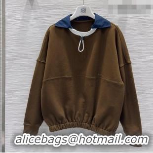 Inexpensive Loewe Cotton Sweatshirt L093046 Brown 2026