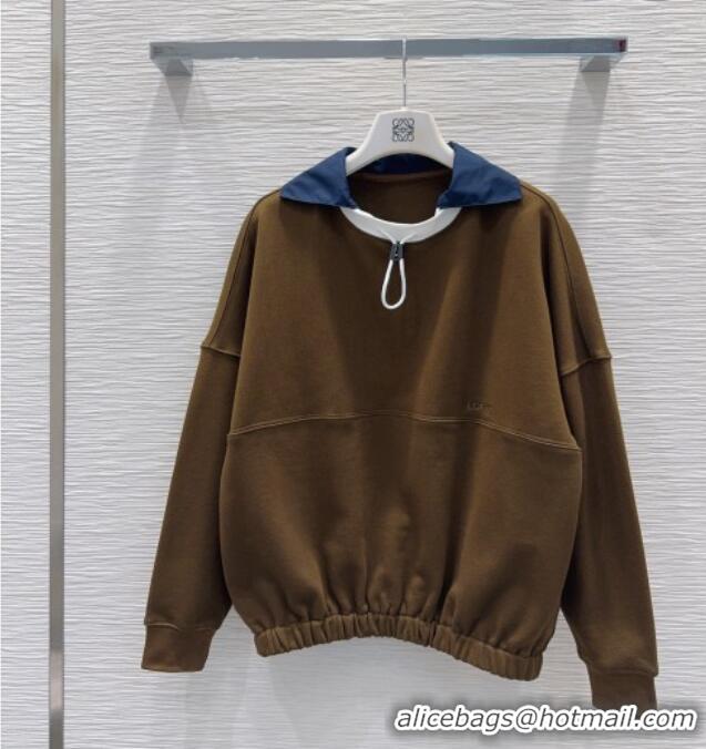 Inexpensive Loewe Cotton Sweatshirt L093046 Brown 2026