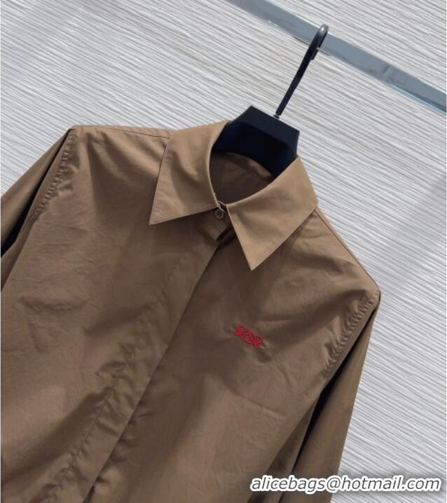 Spot Bulk Loewe Cotton Shirt L093050 Brown 2026