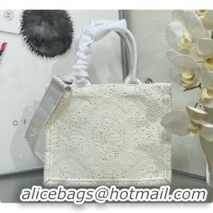 Grade Dior Small Dior Book Tote with Strap in Latte Embroidered Crochet with Dior Médaillon Signature D100736 2026