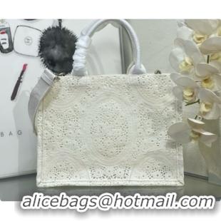 Most Popular Dior Medium Dior Book Tote with Strap Latte Embroidered Crochet with Dior Médaillon Signature D100735 2026