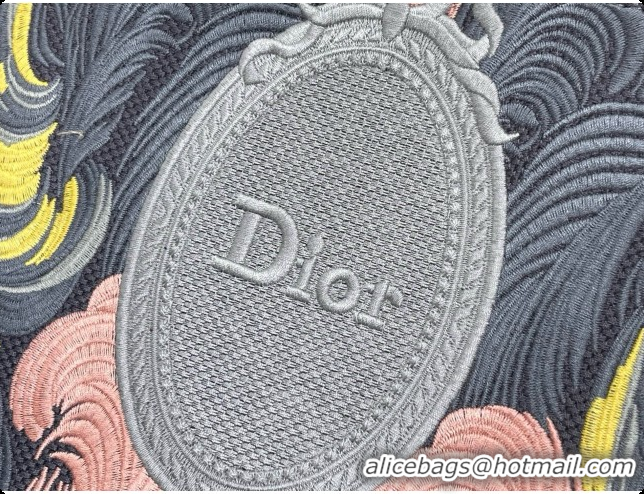 Top Quality Dior Small Book Tote Bag in Embroidered Dior Médaillon D100741 Grey/Pink 2026