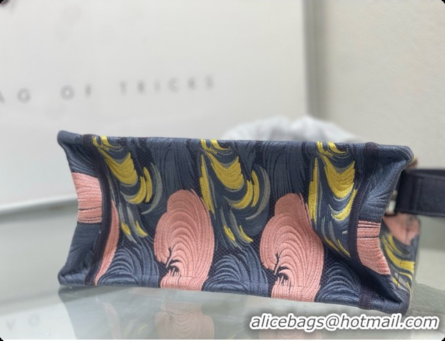 Top Quality Dior Small Book Tote Bag in Embroidered Dior Médaillon D100741 Grey/Pink 2026