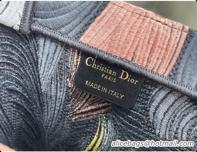Affordable Price Dior Medium Book Tote Bag with Strap in Embroidered Dior Médaillon D100742 Grey/Pink 2026