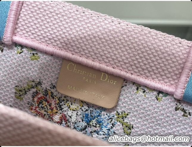 Low Price Dior Dioriviera Medium Book Tote with Strap in Pink Multicolor Dior Arabesque Embroidery D100746 2026