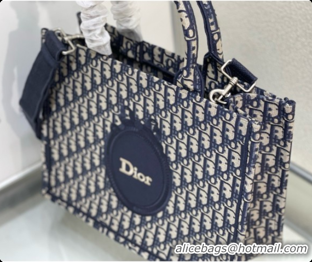Best Price Dior Medium Dior Book Tote with Strap in Blue Dior Oblique Jacquard and Embroidered Dior Médaillon D100748 20