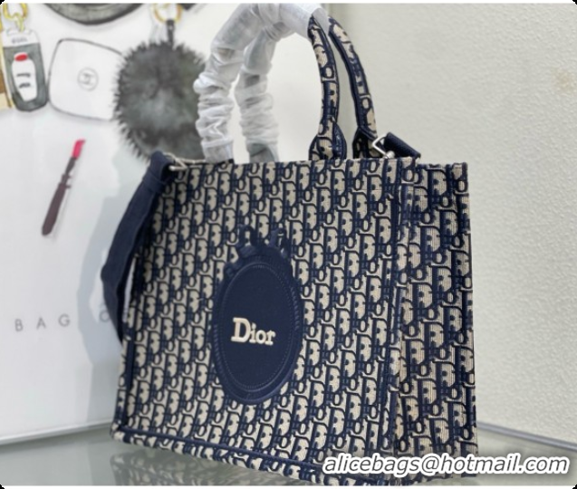 Best Price Dior Medium Dior Book Tote with Strap in Blue Dior Oblique Jacquard and Embroidered Dior Médaillon D100748 20