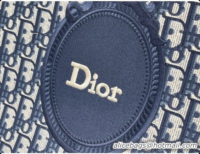 Best Price Dior Medium Dior Book Tote with Strap in Blue Dior Oblique Jacquard and Embroidered Dior Médaillon D100748 20