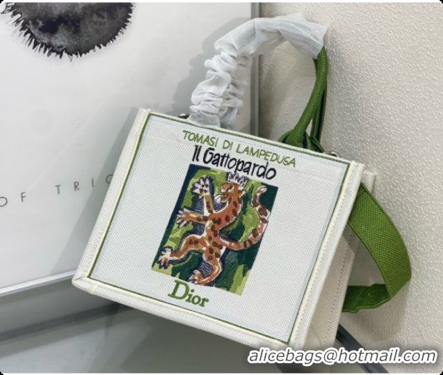 Most Popular Dior Small Dior Book Tote with Strap in Beige Multicolor Book Cover Embroidery D100749 2026
