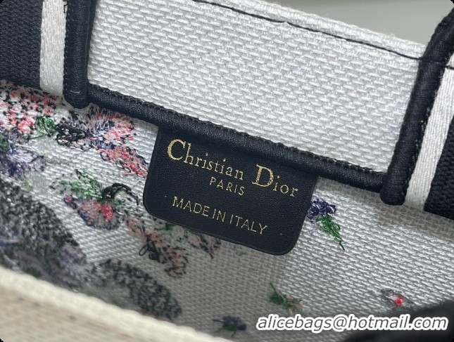 New Style Dior Small Dior Book Tote with Strap Multicolor Dior Hortensia Garden Embroidery D100751 2026