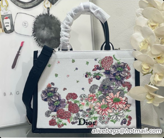 Best Product Dior Medium Dior Book Tote with Strap Multicolor Dior Hortensia Garden Embroidery D100752 2026