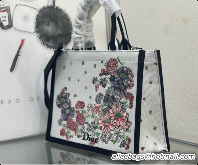 Best Product Dior Medium Dior Book Tote with Strap Multicolor Dior Hortensia Garden Embroidery D100752 2026