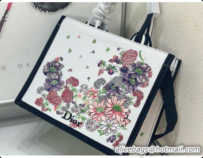 Best Product Dior Medium Dior Book Tote with Strap Multicolor Dior Hortensia Garden Embroidery D100752 2026
